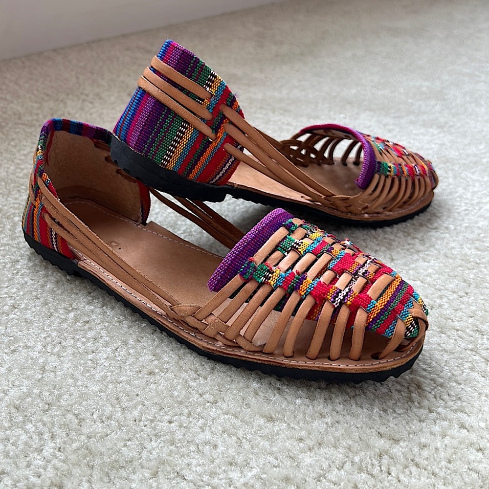 Mexican Handmade Multicolored Sandals 40 Euro/US 9.5/25.4 cm/Mexico